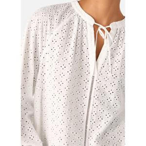 Whistles White Broderie V Neck Blouse